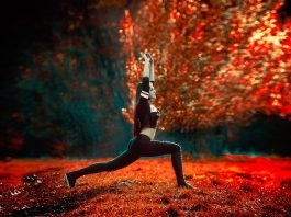 Yoga høst rødt